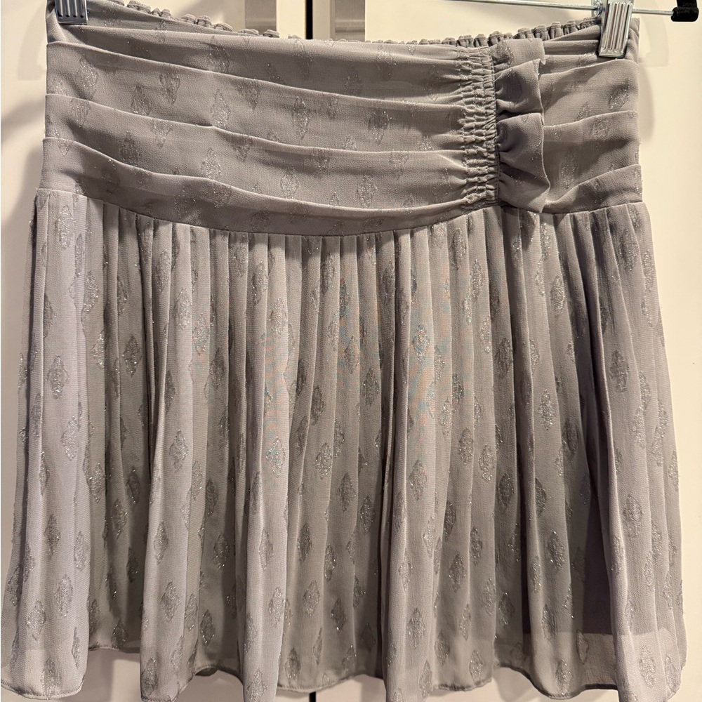 Ramy Brook Metallic Pleated  Mini Skirt
